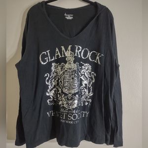 Lane Bryant Black Glam Rock Hoodie
